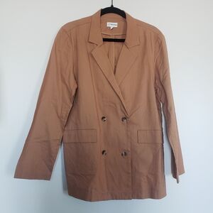 Oversized double breasted cotton blazer
